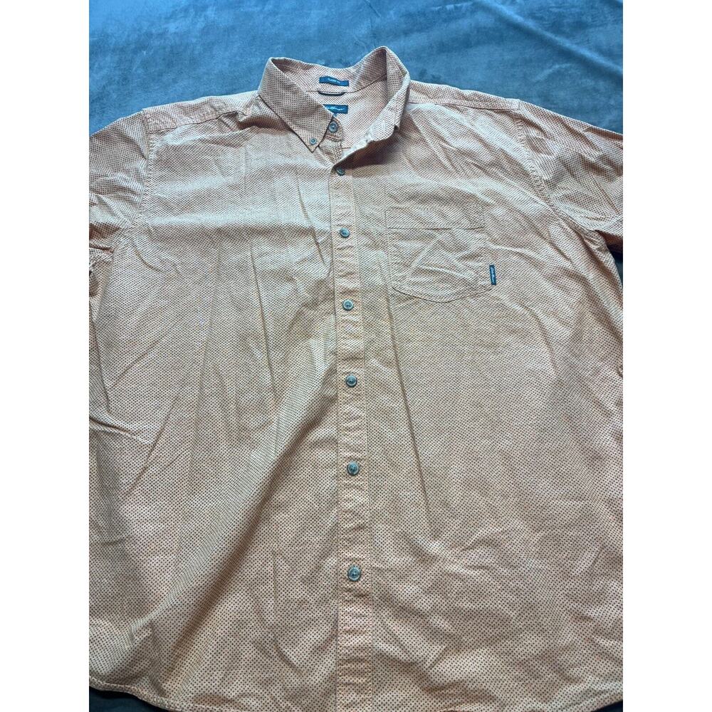 Eddie Bauer 2XL Men's Short Sleeve Shirt beige Classic Fit